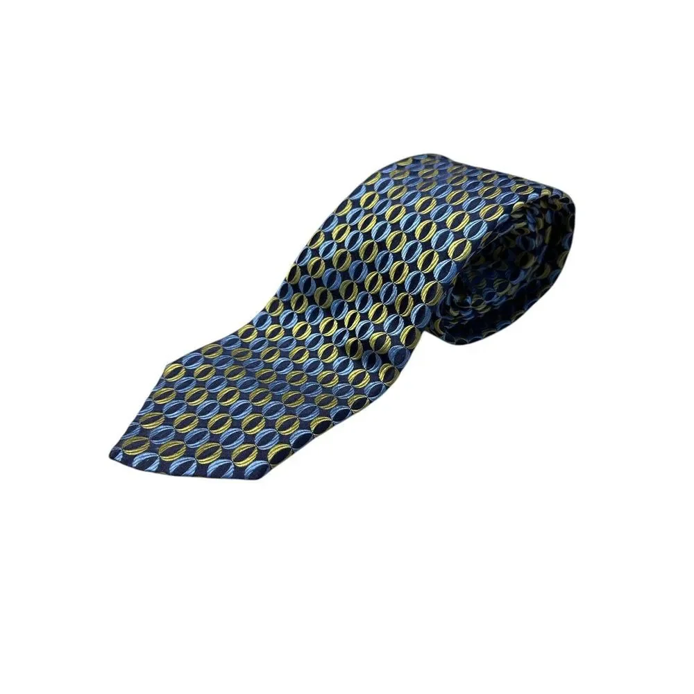 Ted Baker London Mens Silk Necktie‎ Green  Blue Electric Geometric Tie